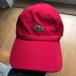 Lacoste Unisex Red Baseball Hat